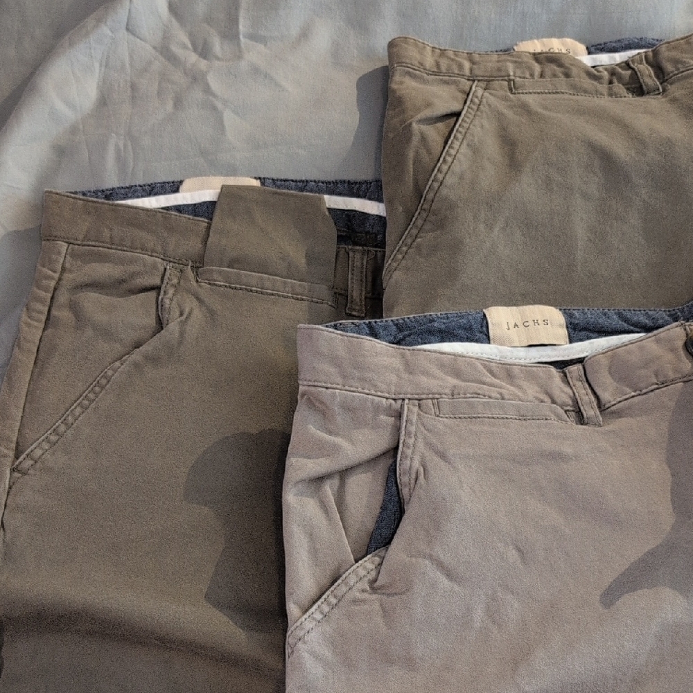 3 Pairs of Jachs Men's Flat Front Shorts - Size 38